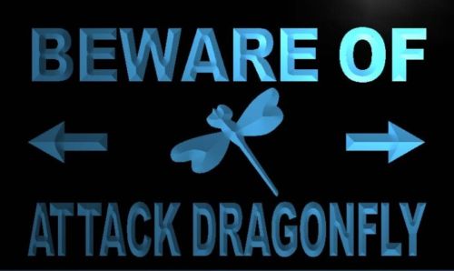 Beware of Attack Dragonfly Neon Light Sign